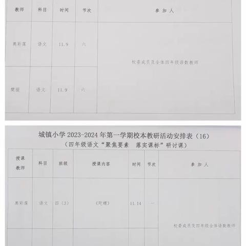 【城小•教学相长】践行双新理念 落实核心素养——城镇小学四年级语文组“聚焦要素  落实课标”校本教研活动纪实(十五）