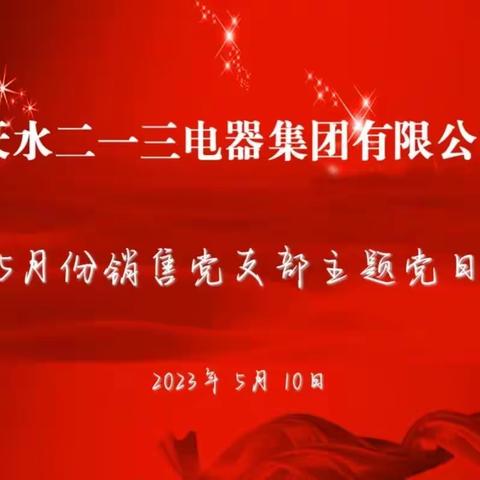 销售党支部开展5月份“三会一课”暨主题党日活动