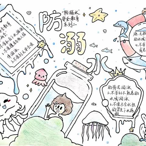 珍爱生命 远离溺水——峄城区荀子学校防溺水手抄报比赛