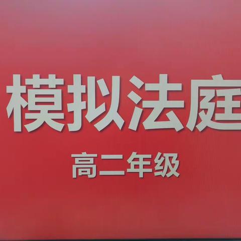 以事实为根据，以法律为准绳———高二学生模拟法庭