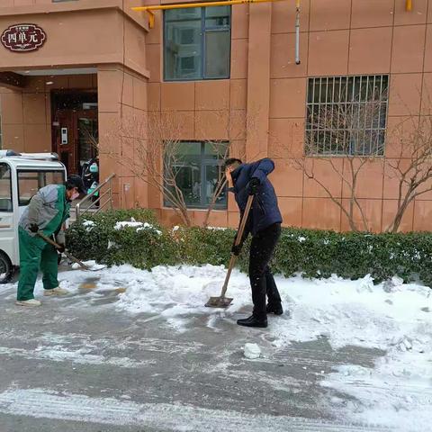 「迎战暴风雪」复兴社区网格员：带领志愿者党员，物业，集结清冰除雪、守卫家园。