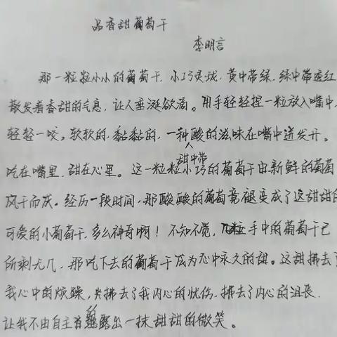 小小葡萄干中蕴真情