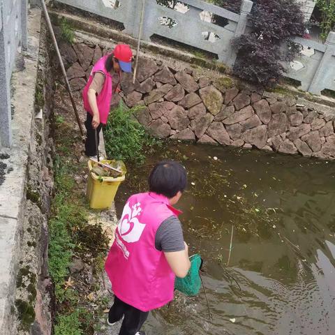 凌家村两委星期六网格环境卫生综合整治