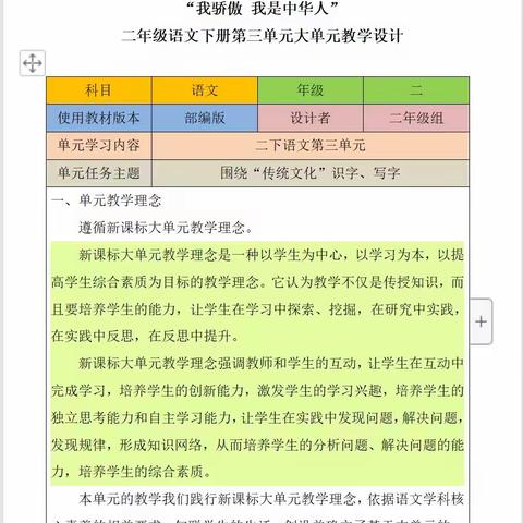 我骄傲 我是中华人--万柏林区泰华实验小学二年级探索大单元教学生实践活动