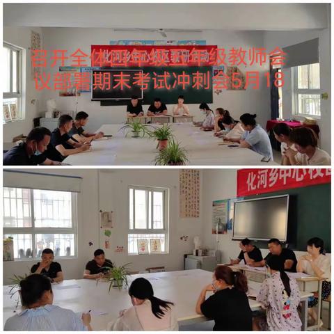 化河中心小学全体四年级五年级全体师生召开期末备考冲刺会