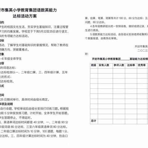 提高计算能力，夯实数学素养——集英小学教育集团数学能力达标活动