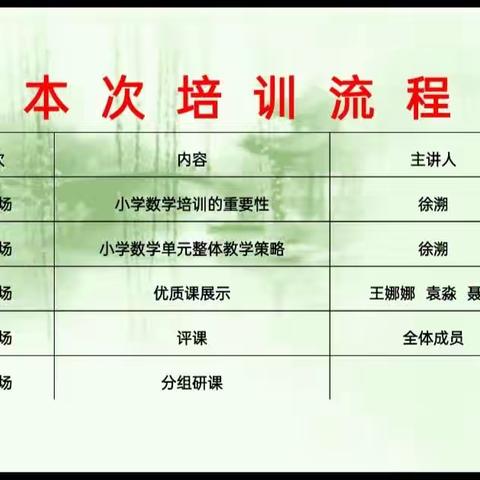 步履不停，前进不止         —— 2023~2024第一学期小学1~4年级数学组集体培训活动