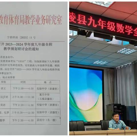 宁陵县2023-2024学年度九年级数学全程教学规划研讨会