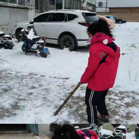 冬日暖人心，扫雪我先行——北格小学六年1班开展劳动实践扫雪活动