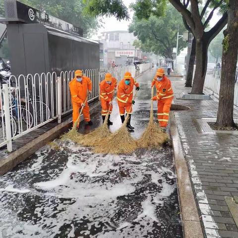 雨后开展恢复作业，保障市民安全出行