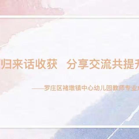 “采撷归来话收获，分享交流共提升”——罗庄区褚墩镇中心幼儿园2023暑期教师大学堂活动（一）