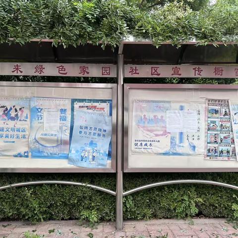 擦拭宣传栏，修剪遮挡绿植，更换破损海报
