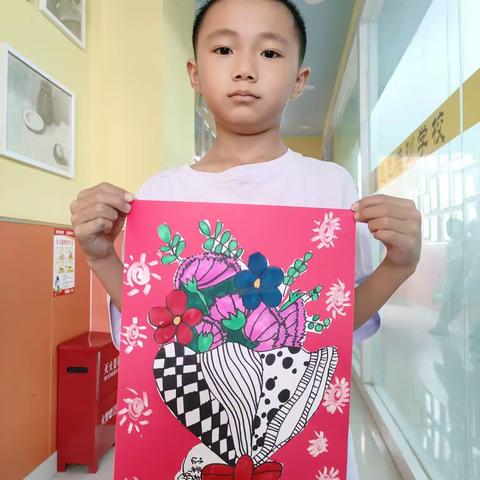 【7-1】儿童画《教师节花束💐》