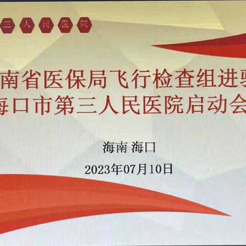 海口市第三人民医院召开医疗保障基金省级飞行检查进场启动会