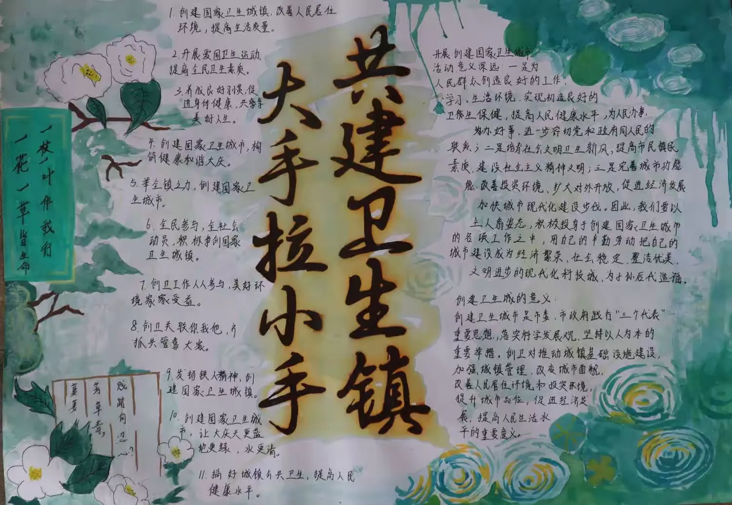简篇-我校学生参加镇“小手拉大手,创建卫生镇”手抄报比赛喜获佳绩
