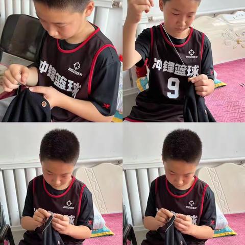 新华小学五年级204班缝纽扣实践活动