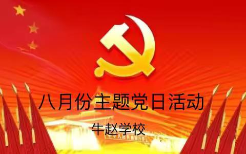 牛赵学校八月份“主题党日”活动