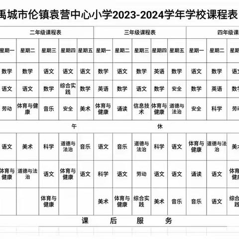 禹城市伦镇袁营中心小学教务公开