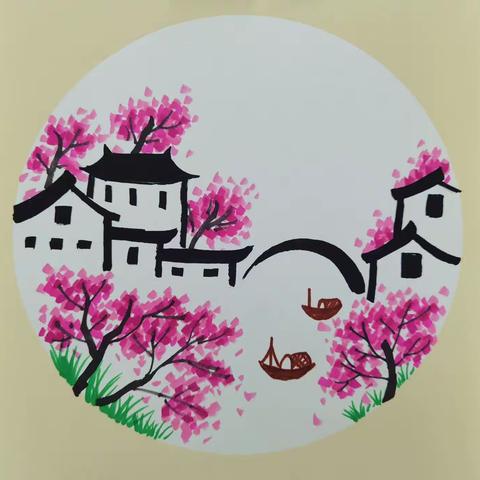陈洞村幼儿园美术二班第十五课时《江南小景》完美结课