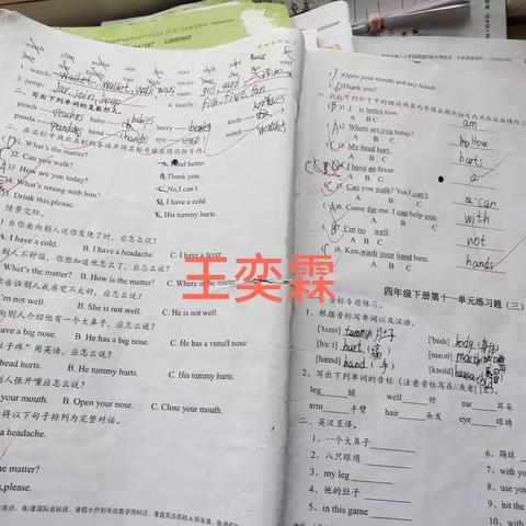 6.4周日四年级英语课上练习