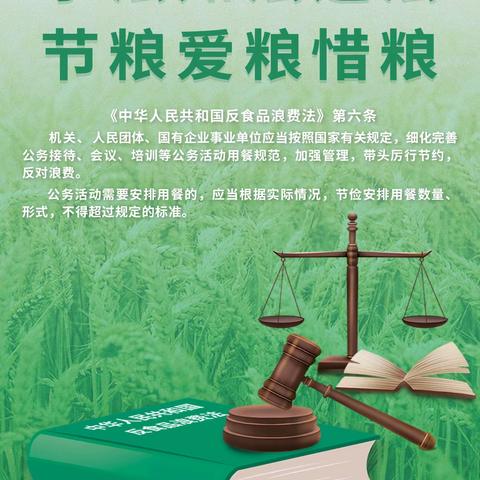 节粮爱粮，反对浪费-杨村第六中学《中华人民共和国反食品浪费法》两周年宣传