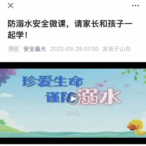 【护苗行动】预防溺水，守护平安——海口市琼山东门第一小学学习防溺水安全微课简记