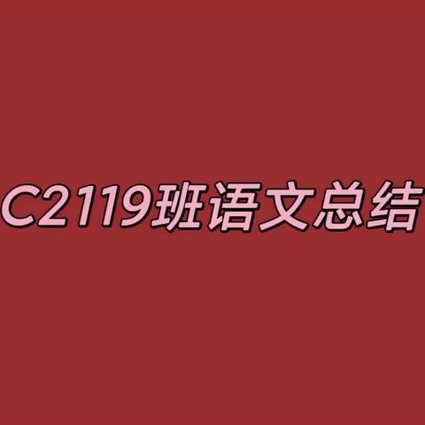 C2119班语文总结