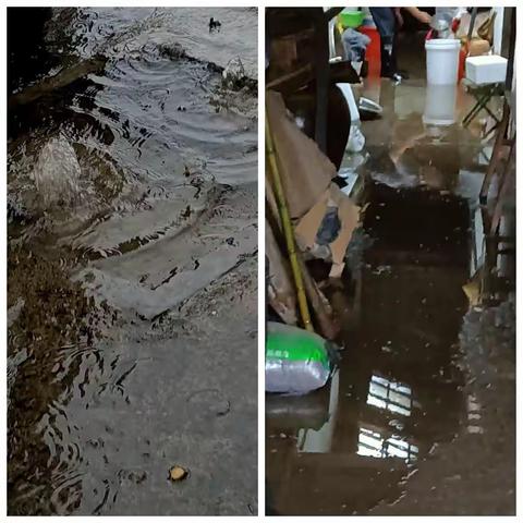 污水井遇雨漫溢. 村民烦心不已