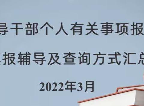 2022年个人有关事项报告专题辅导