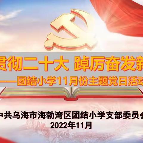 “学习贯彻二十大 踔厉奋发新征程”——团结小学11月份主题党日