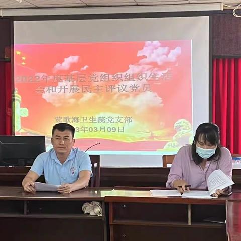 莺歌海卫生院党支部组织生活会和民主评议党员大会