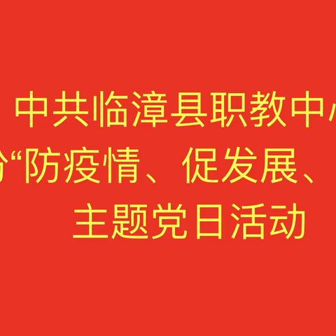 【临漳职教】县职教中心开展5月份“防疫情、促发展、当先锋”主题党日活动