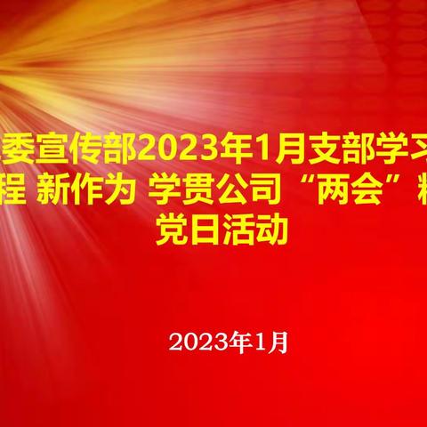 党委宣传部党支部 召开公司“两会”精神专题学习会