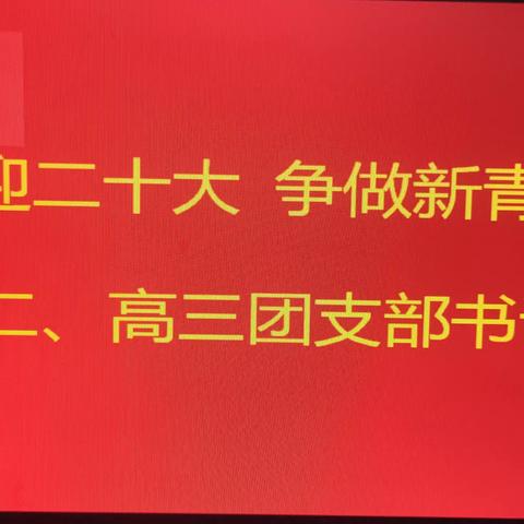 肥乡一中开展“喜迎二十大 争做新青年”活动