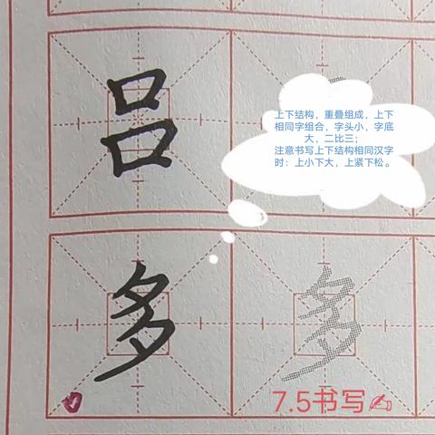 上下结构的字书写方法（176个常用字）