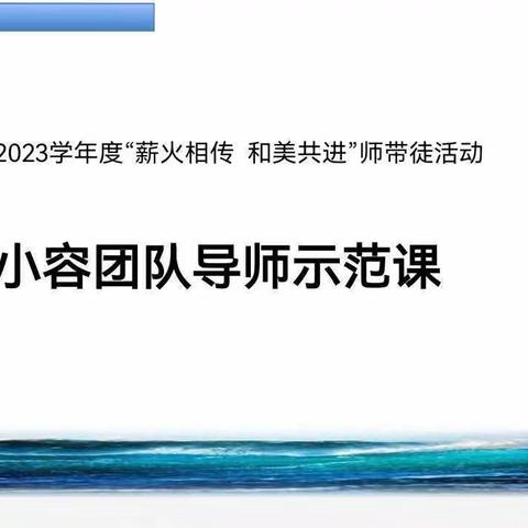 示范引领助成长，砥砺前行共芬芳一一2023年度师带徒活动邓小容团队导师研讨课活动记录