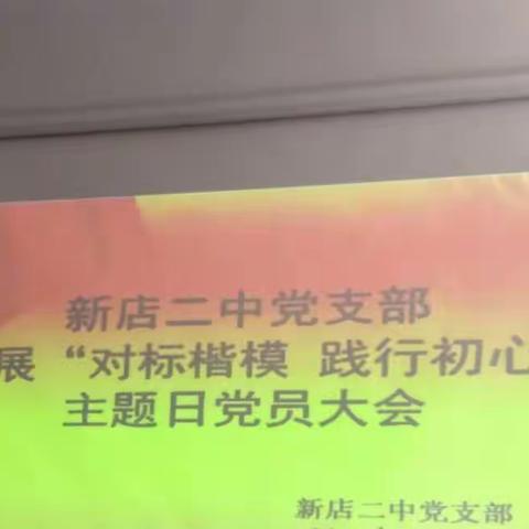 “对标楷模  践行初心”——新店二中党支部主题日党员大会