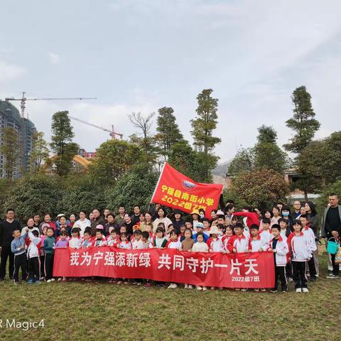 "我为宁强添新绿，共同守护一片天" ---宁强县南街小学一（7）班植树节实践活动