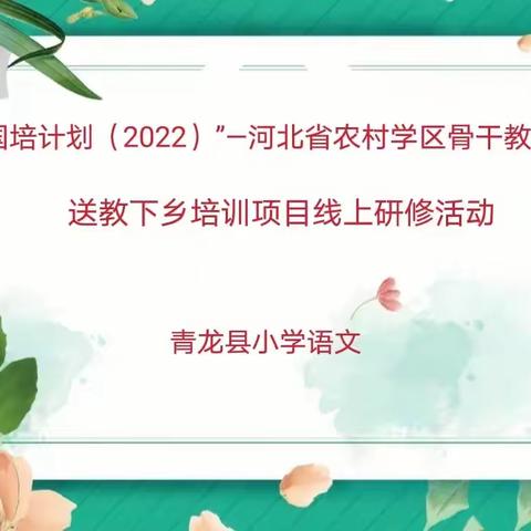 相遇国培，共促成长----国培计划（2022）河北省乡村骨干教师送教下乡培训活动之名师送课第三场