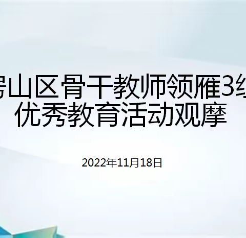 线上共观摩，研讨促提升——房山区骨干教师领雁三组优秀教育活动观摩