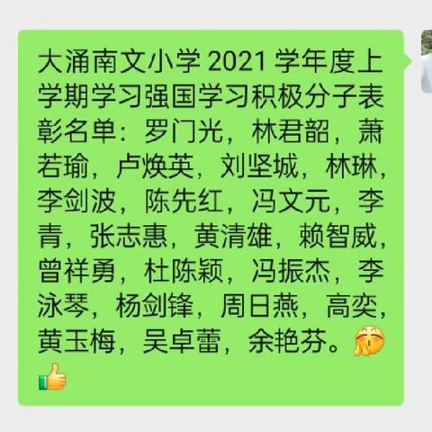 大涌南文小学党支部开展学习强国期末总结分享会