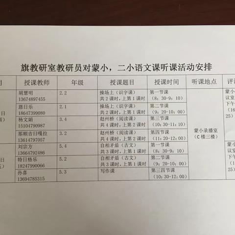 同课异构  各美其美——镶黄旗教研室开展蒙古族小学，第二小学统编语文教材同课异构活动