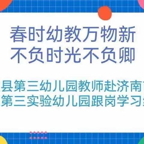 【“三抓三促”进行时】春时幼教万物新，不负时光不负卿——和政县第三幼儿园教师赴济南结对幼儿园跟岗学习纪实二