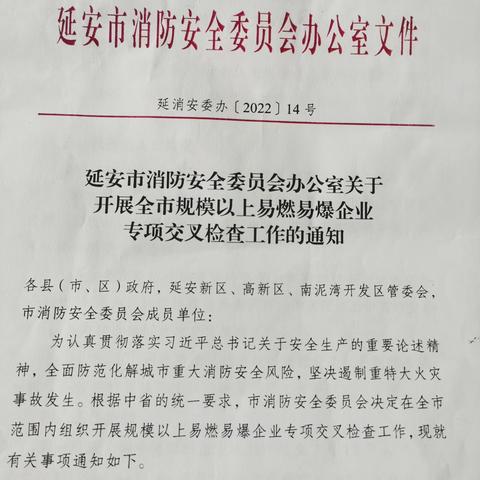 高新区易燃易爆交叉检查组圆满完成对宝塔区易燃易爆场所隐患排查工作