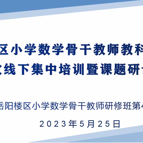 岳阳楼区小学数学骨干教师教科研培班第六次线下集中培训暨课题研讨活动