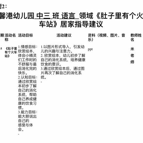 中三班6月第三周居家指导建议