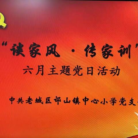 “谈家风，传家训”——老城区邙山镇中心小学六月份主题党日活动