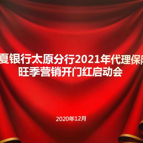 华夏银行太原分行2021年代理保险旺季销售开门红启动会