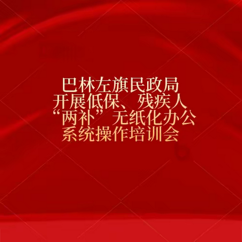 巴林左旗民政局开展低保、残疾人“两补”无纸化办公系统操作培训会