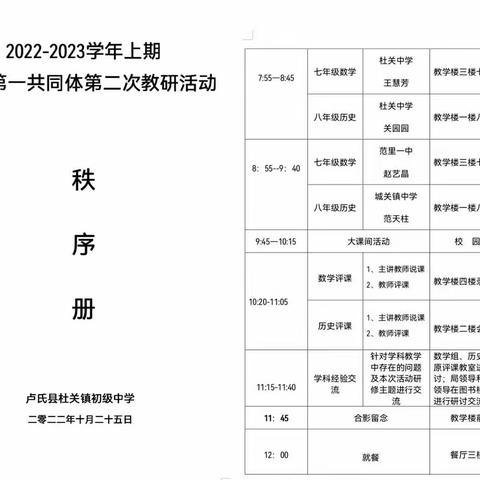 共研、共进、共成长 ---卢氏县初中城乡一体化第一共同体第二次教研活动